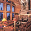 handcrafted log home great room